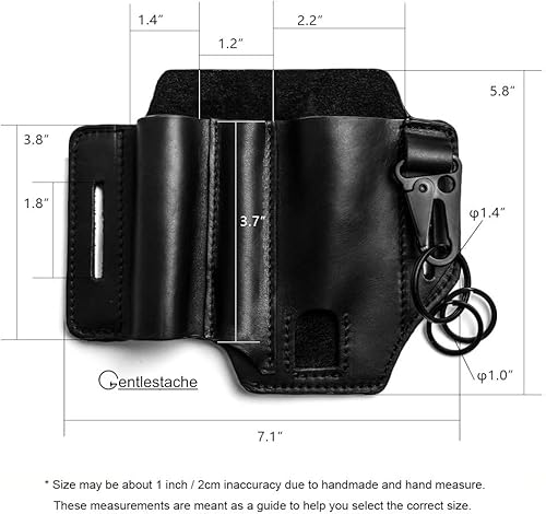 Miniatura 7 de Funda Gentlestache multiherramienta para cinturón, organizador de bolsillo de piel, para uso diario, funda Leatherman con soporte para bolígrafo,