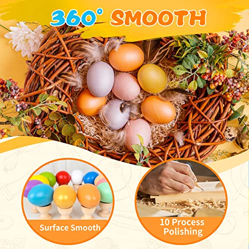 Wooden Easter Eggs, 12 Pcs Unfinished Natural Smooth Paintable Odorless Durable For Adults Party Decorations,Easter Eggs Hunt,Diy Crafts,White #TOP3