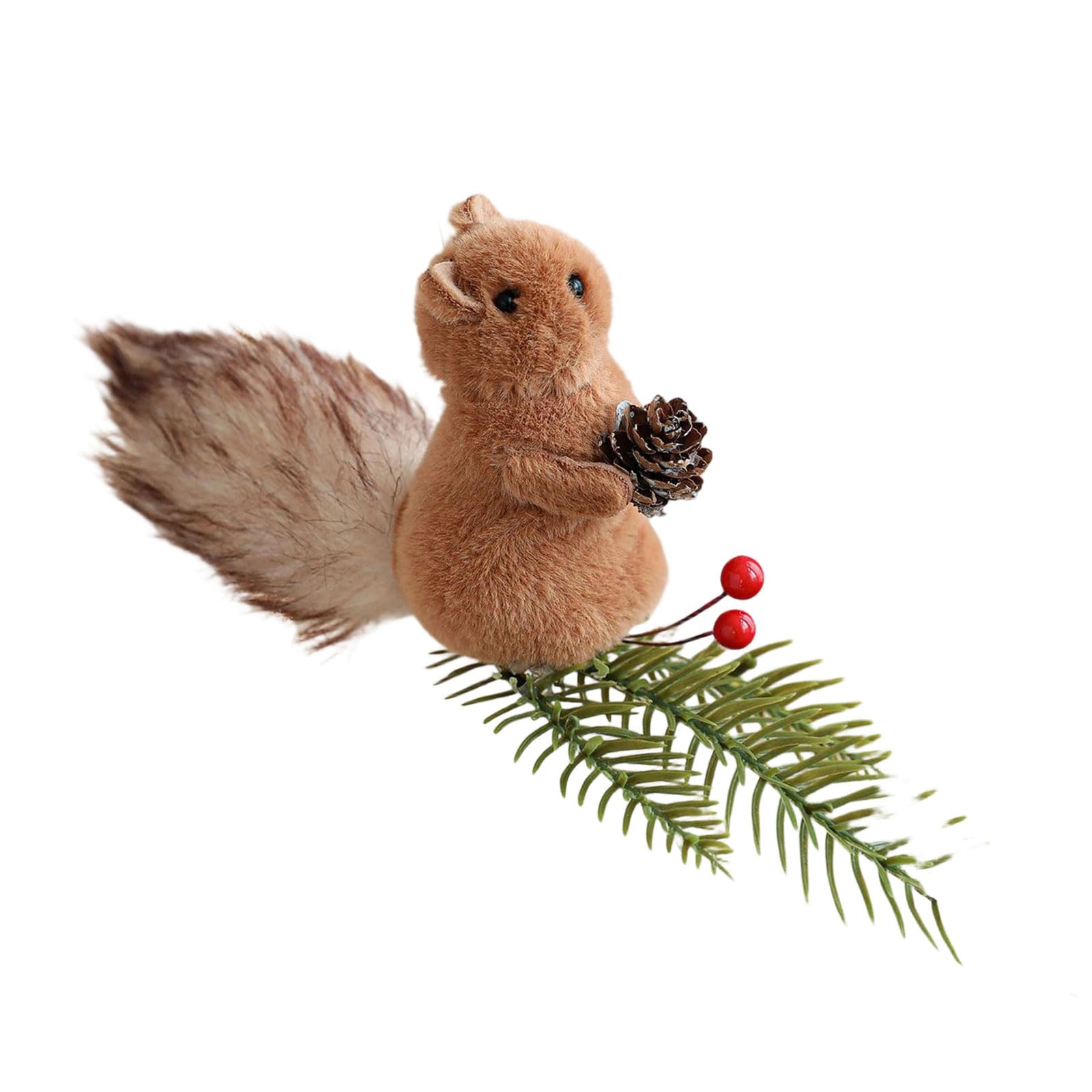 Yttkku C Squirrels Plush Ornament With Pinecone Soft Hristmas Decoration For Home Tree And Shelf Display Artoon Squirrels Hristmas Decoration