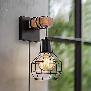 Homefire Wandlamp Indoor Wandlamp Vintage Wandverlichting Zwart Retro Verlichting Hal Lamp E27 Metalen Industriële Stijl voor Slaapkamer Keuken Woonkamer Trap - Lamp Niet Inbegrepen