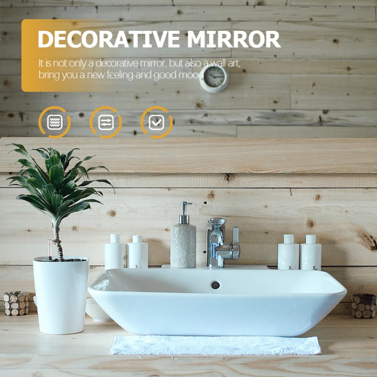 Round Wall Hanging Makeup Mirror Decorative Bathroom Vanity Mirror for Home Decor