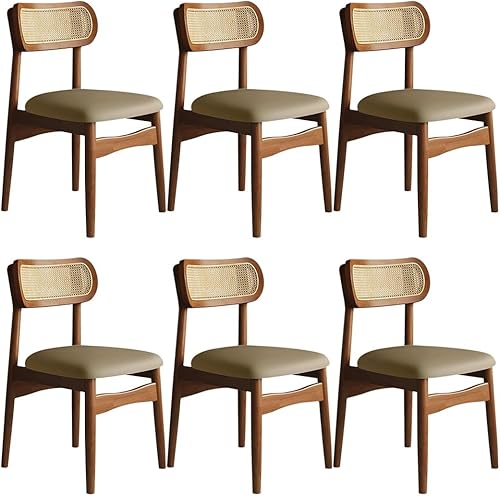 Miniatura 53 de YVYKFZD Sillas de comedor de madera maciza, juego de sillas de cocina sin brazos, silla de comedor con respaldo de ratán, silla lateral cómoda