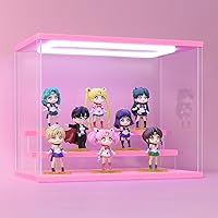 Vista 22 de Vitrina de acrílico transparente para exhibición de figuras Pop Mart, vitrina de almacenamiento Funko Pop con iluminación, a prueba de polvo