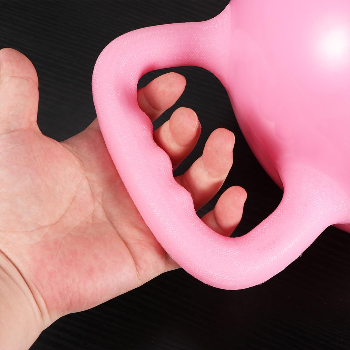 Kettlebell Fitness Regolabile in PVC Rosa Doppio Manico