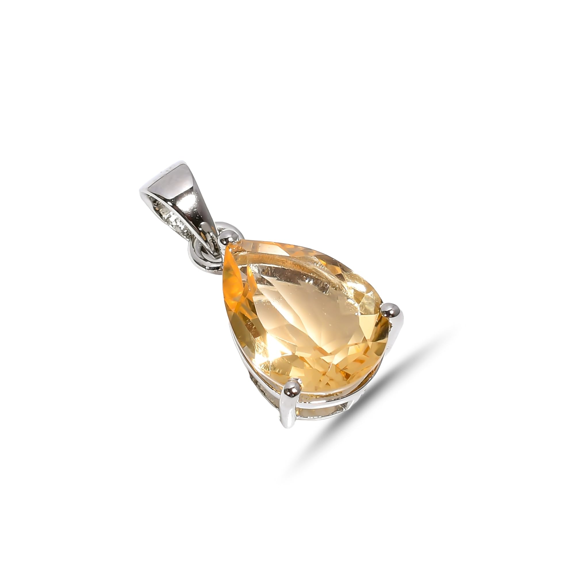 Pendentif citrine en argent 925 fait main au style bohème pour femme SP15 - 8