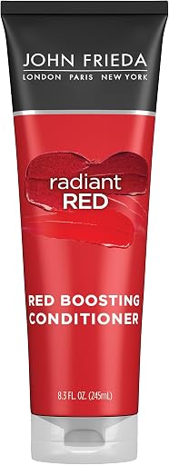 John Frieda Radiant Red, Boosting Conditioner, Hydrates and Enhances Red Tones with Pomegranate Extract and Vitamin E for Natural or Color-Treated Red Hair, 8.3 Oz