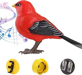 Electric Singing and Chirping Bird Toy | Artificial Bird Toys | Cute Interactive Bird Toy | Battery Operated Simulation Bird Toys for Kids | Tree Ornaments for Garden Decorations, Pet Supplies