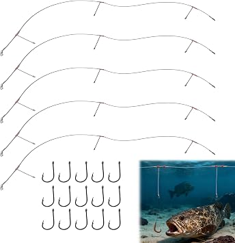 5pcs Sea Fishing Rigs, Beach Casting Rigs for Flounder, Whiting, Bass, and Plaice | Durable Anti-Tangle Design | Ready to Use for Shore Fishing