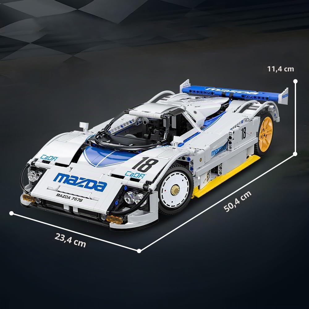 CaDA Mazda 787B - Coche de carreras japonés 1:10 - 1797 piezas - Bloque de construcción de ladrillo autoconstruido, modelo C63007W