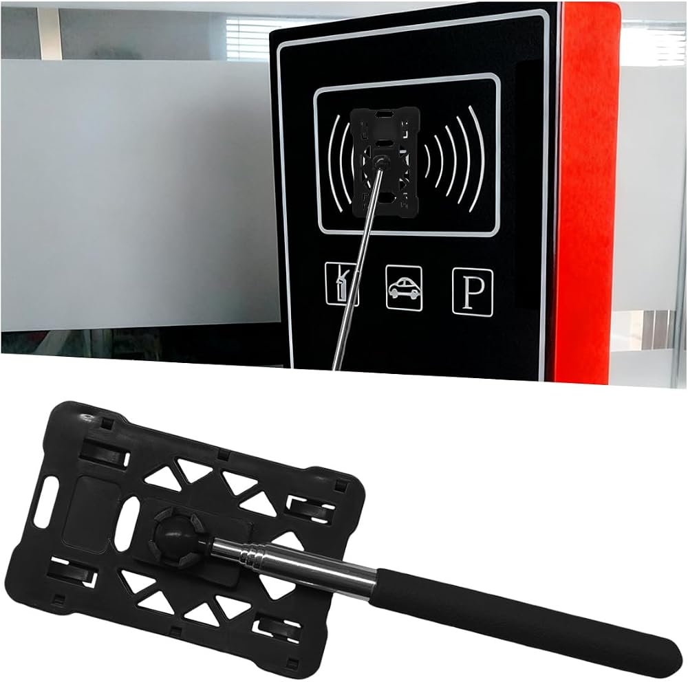 Craedli Telescopic Rod Card Holder Reacher, Automotive Parking Toll Swiping Stick Grabber with Extendable Long Rod, Universal Car Park Contactless Payment Tool (Black) — 사진 1