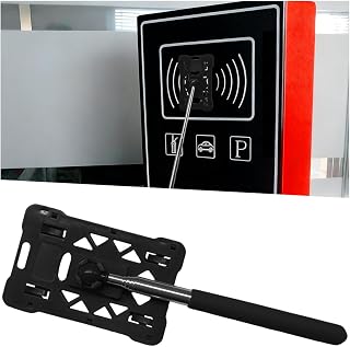 Craedli Telescopic Rod Card Holder Reacher, Automotive Parking Toll Swiping Stick Grabber with Extendable Long Rod, Universal Car Park Contactless Payment Tool (Black)