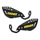 CIRCUIT EQUIPMENT - Vector Universal Motorcycle Handguards - High-Strength Polymer with Ergonomic Design for Comfort and Protection - Ensures Durability and Style in Any Weather - Carbon/Yellow