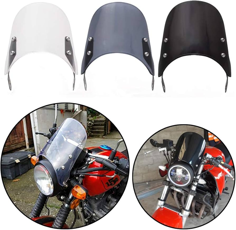 Amazon | YUANYE モーターサイク ウィンドシールド 5-7インチ