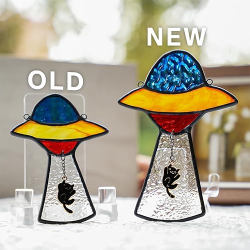 Miniatura 2 de BOXCASA Decoraciones de alienígenas para colgar en la ventana, vitrales para decoración de fiestas temáticas de extraterrestres, decoración de