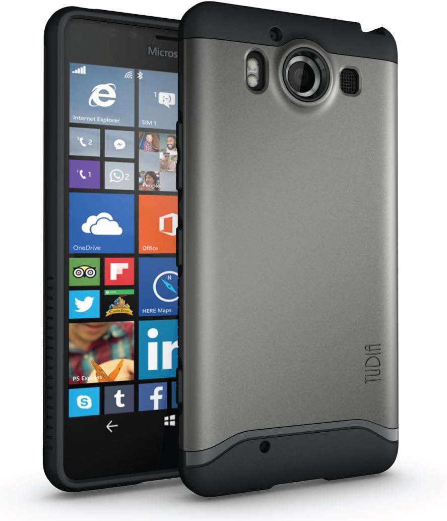 TUDIA Slim-Fit Merge Dual Layer Protective Case for Microsoft Lumia 950 (Metallic Slate)