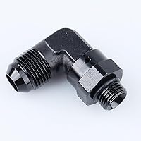 Vista 23 de AC PERFORMANCE Aluminio negro 90 grados -6 AN macho Flare a -4 AN ORB O Ring Puerto Rosca 7/16 x 20 Adaptador de montaje giratorio