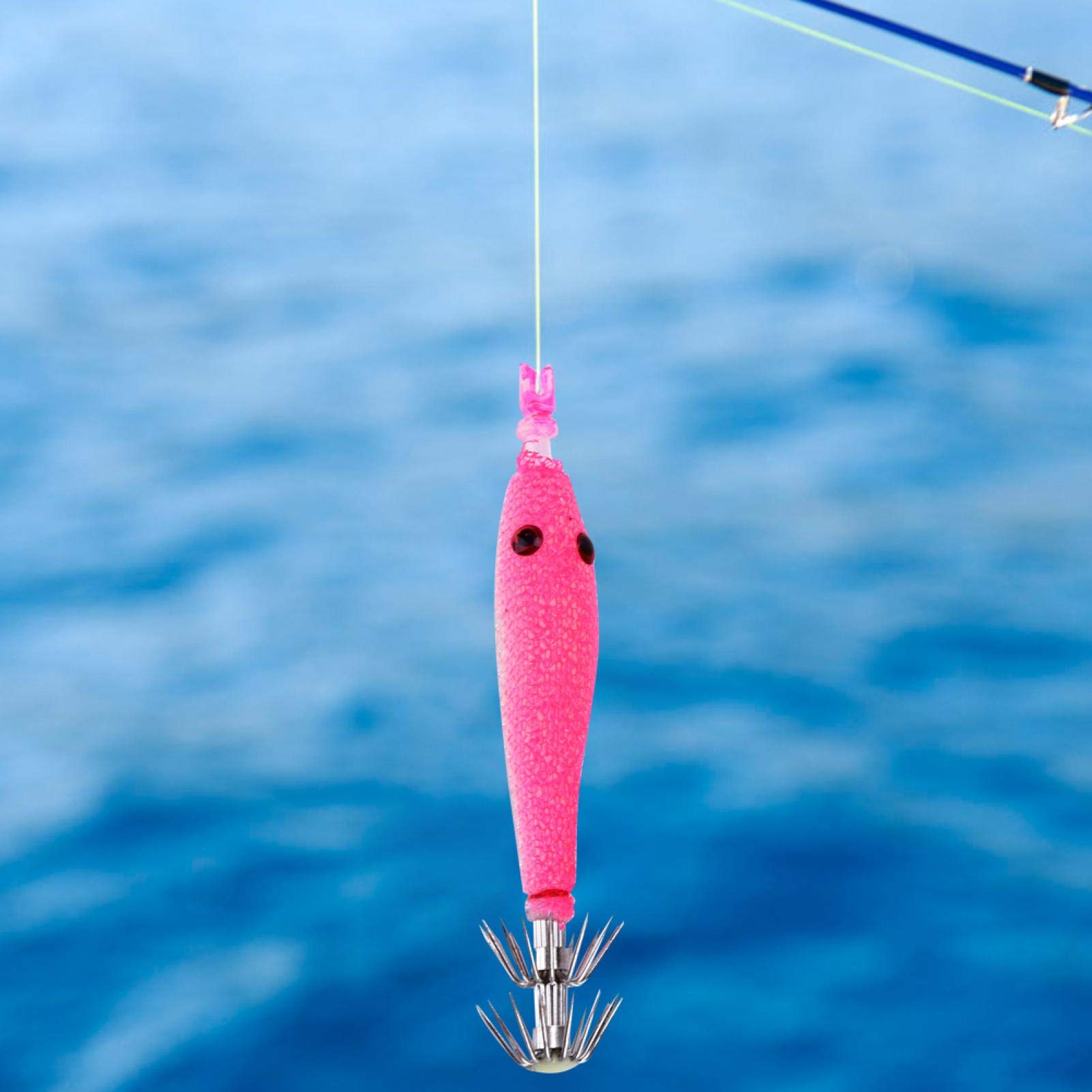 Alomejor Crochet Calamars Lumineux – LED Rouge, étanche 300m, Avec Piles, Pour Pêche De Nuit En Mer