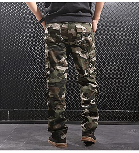 Men's Relaxed Fit Casual Military Trousers Multi Pocket Camo Pants Lightweight Hiking Outdoor Combat Cargo Britches4