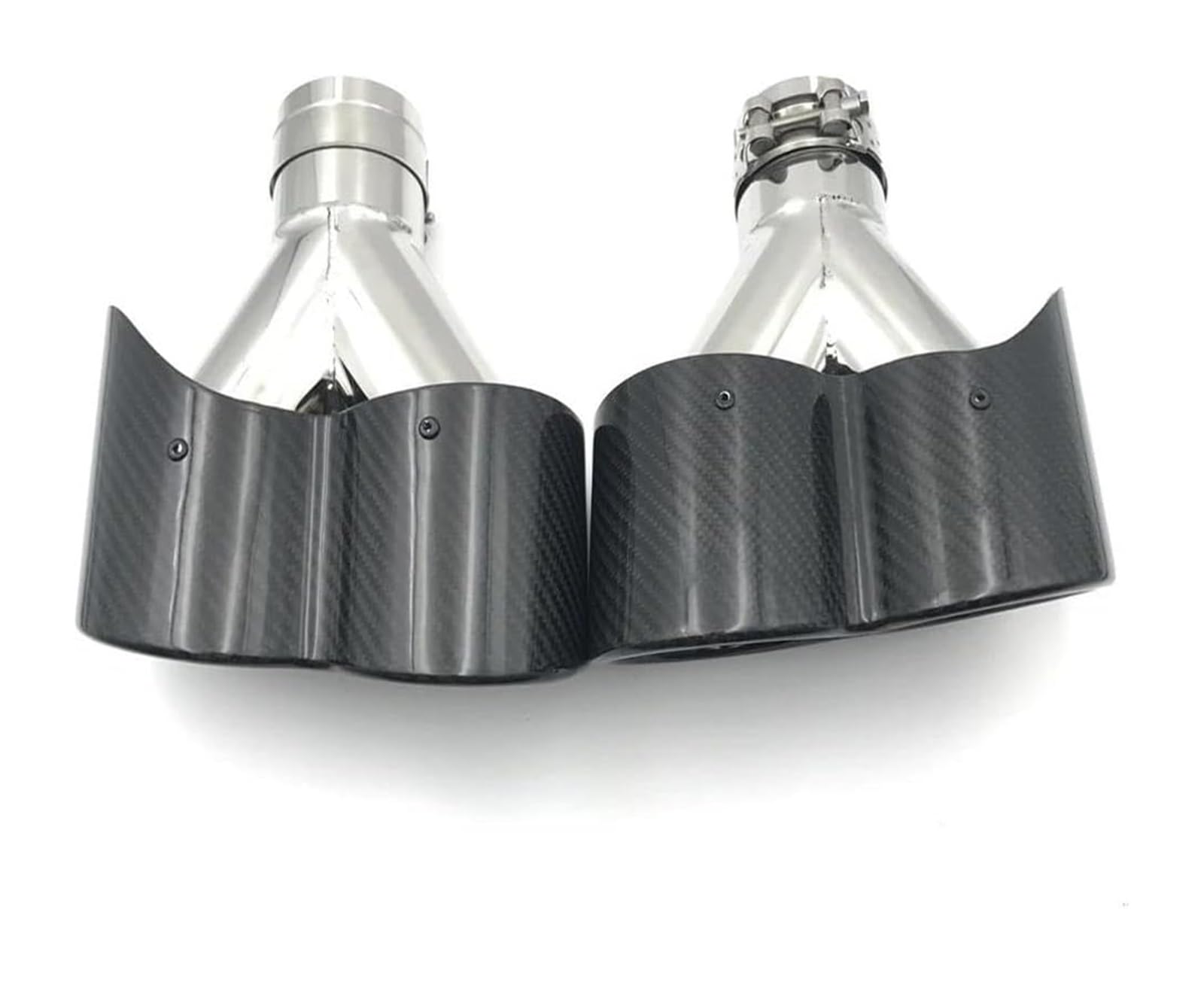 Terminale Scarico Doppio In Acciaio Inossidabile Al Carbonio Lucido Universale Modello Y Per Tuning Auto 1 Paio Tubo Di Scappamento