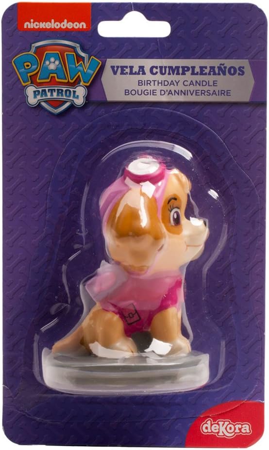 Dekora - 346181 Birthday Candle Skye Paw Patrol, Pink, 7 Cm (346181)