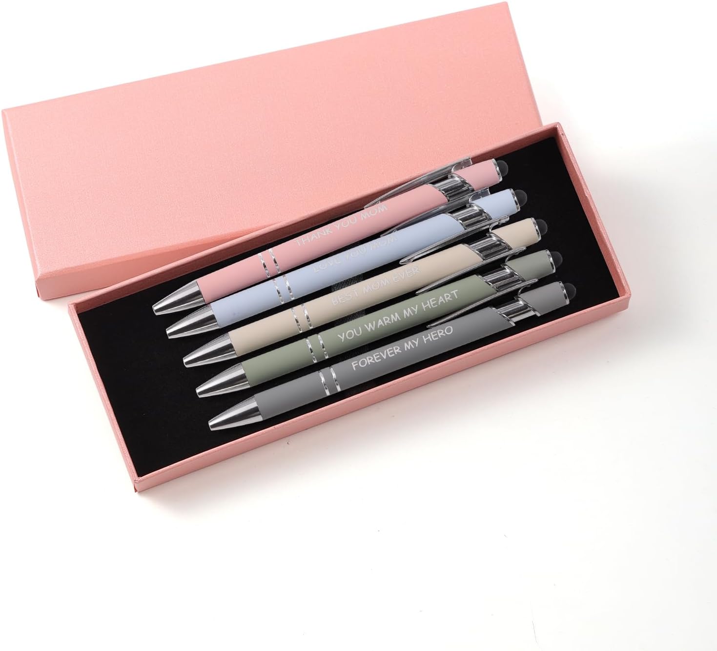 5-Pack Fancy Refillable Ballpoint Pen Set, Gifts for Mom, Thank You Presents for Mother, Cute Pens for Daily Use & Journaling