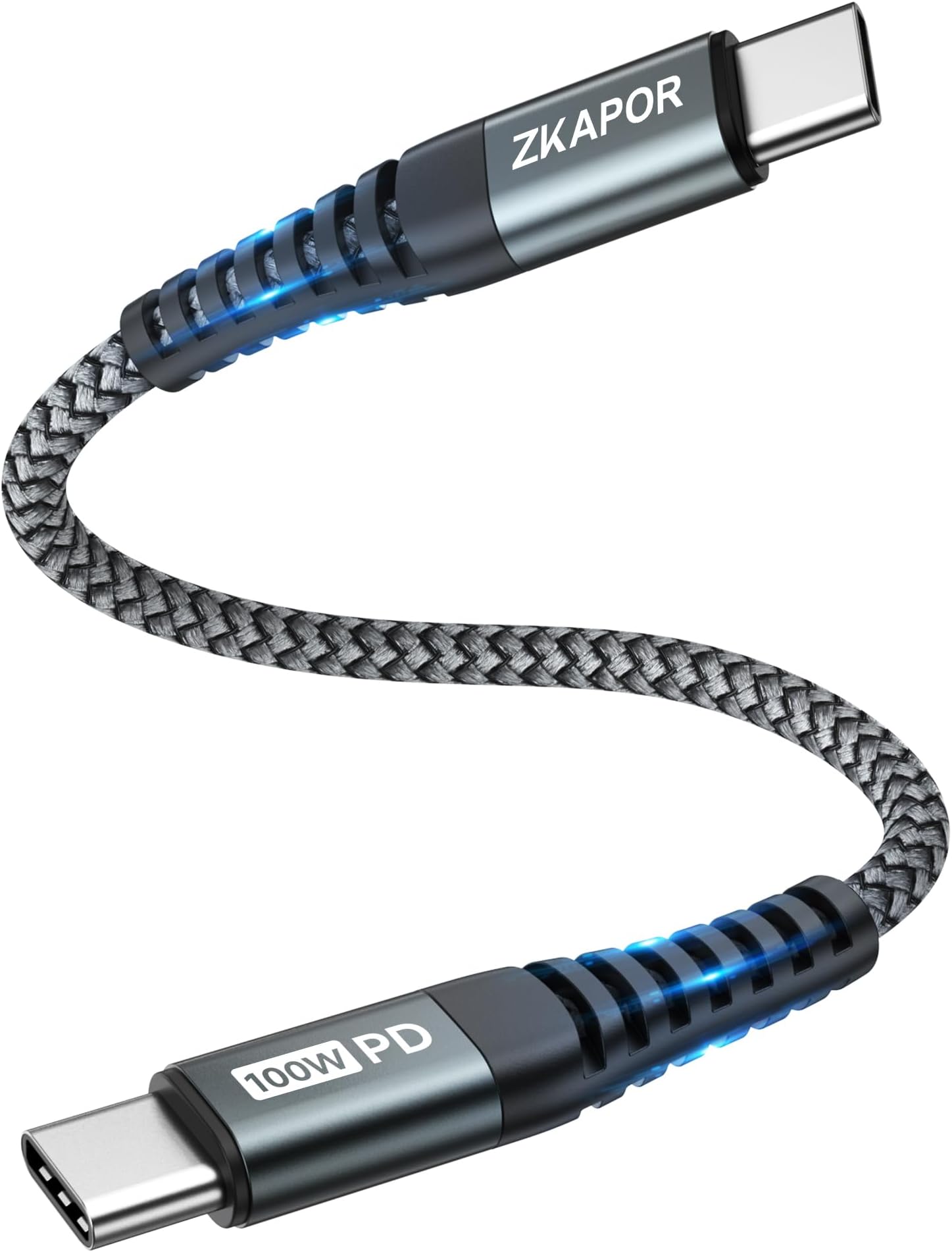 USB C to USB C Cable Short 30CM, Type C to Type C Cable 100W USB C Charger Lead Fast Charging for iPhone 16/15 Pro Max, Samsung Galaxy S23 /S22, Pad Pro, Air, Huawei P40 /Mate 60, Pixel -Grey