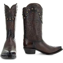 Soto Boots Womens Zippered Burnished Cowgirl Botos M50050