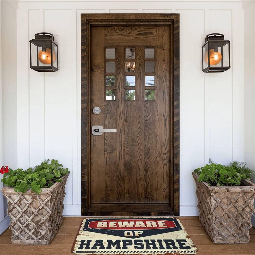 Funny Room Decor Beware of Hampshire Rug Doormat Rug Door Mat for Outside Entry(65X90CM)