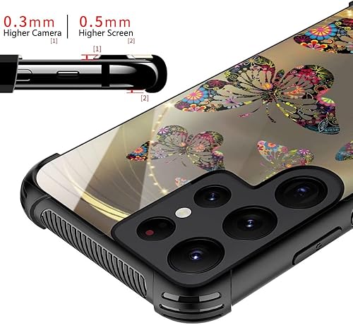 Miniatura 5 de ZHEGAILIAN Funda compatible con Samsung Galaxy S24 Plus, mariposas Galaxy S24+ Plus para mujeres y niñas, diseño a prueba de golpes y caídas para