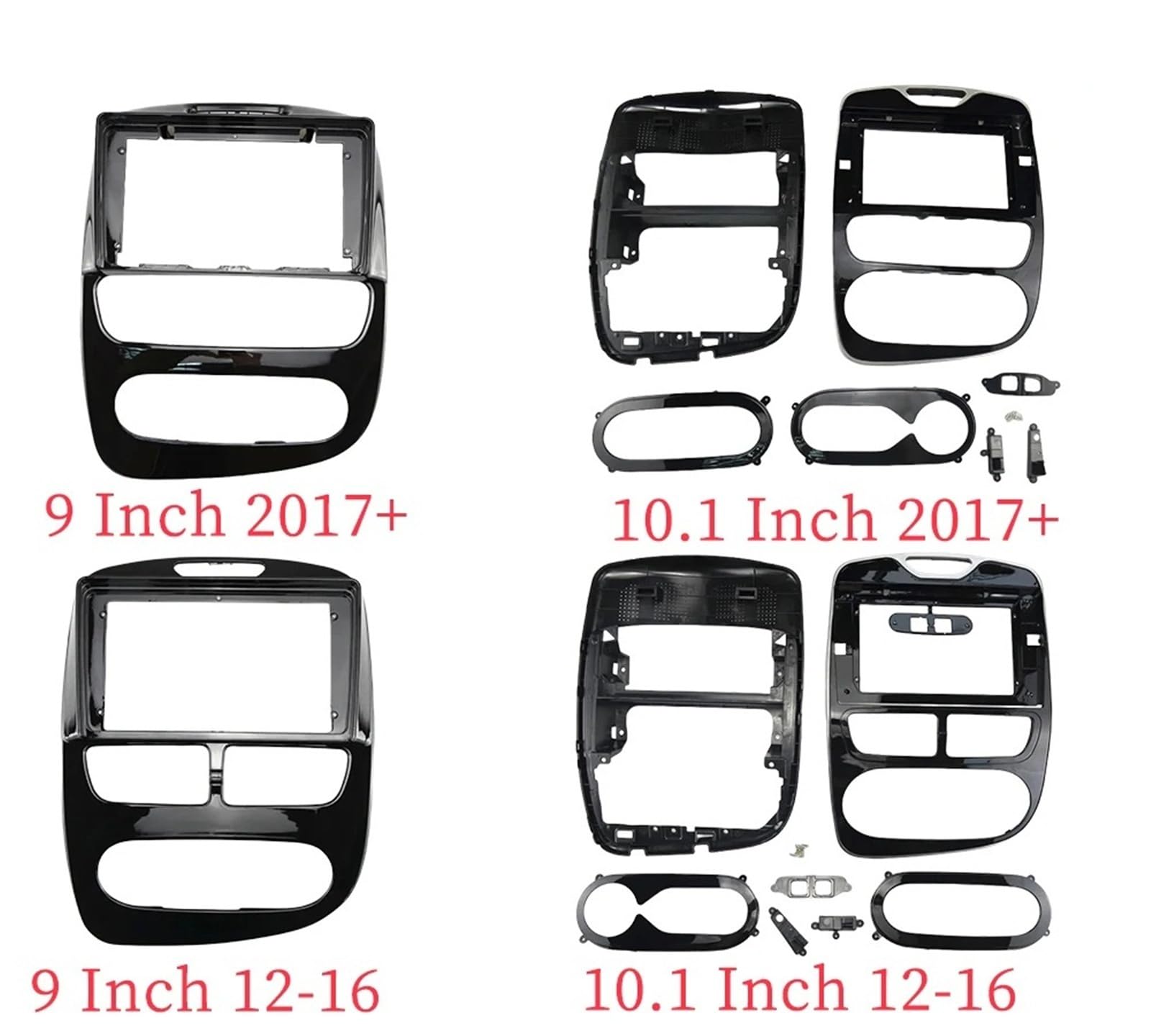 Cadre Panneau D'autoradio Kit De Panneau Montage Tableau Bord Audio Radio Android, Adaptateur Fascia pour Cadre Voiture 9 Pouces 10.1 pour Clio 4 2007 – 2021(10.1 inch Frame)