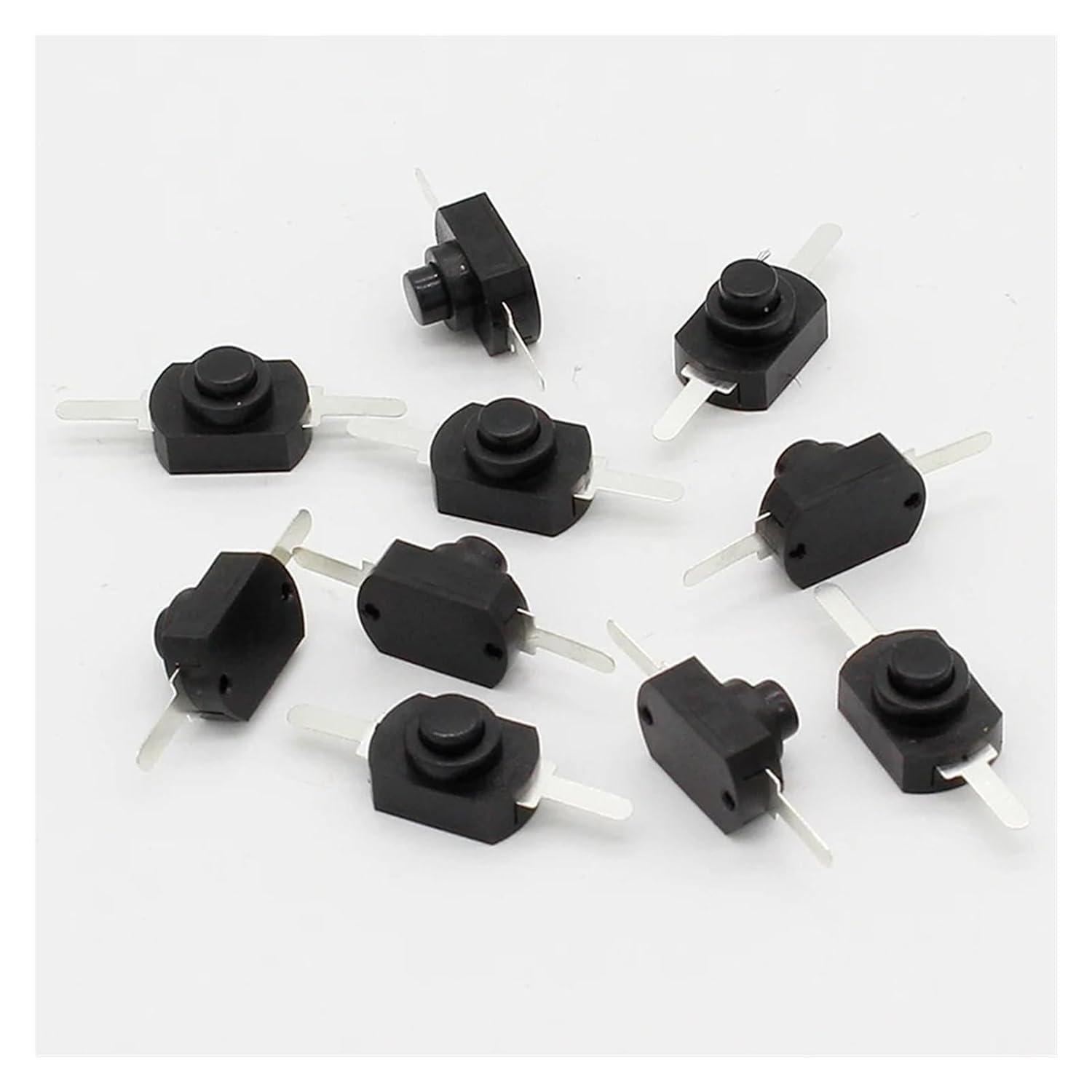 10pcs DC 30V 1A Black On Off Push Button Switch for Electric Torch