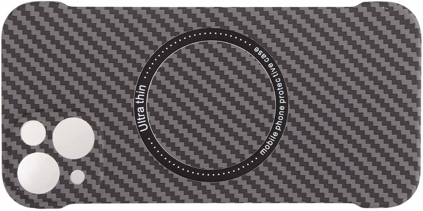 Zunate Stylish Frameless Phone Case Protection for Magnetic Wireless Charging Light Portable for Lovers PC (#2) Black