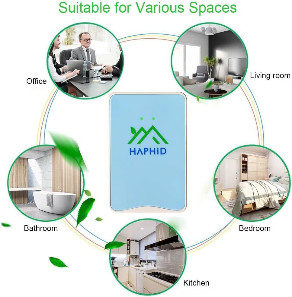 Miniatura 8 de Purificador de aire ionizador, purificador de aire enchufable actualizado con tecnología de iones de 80 millones de anionessec, ionizador de aire