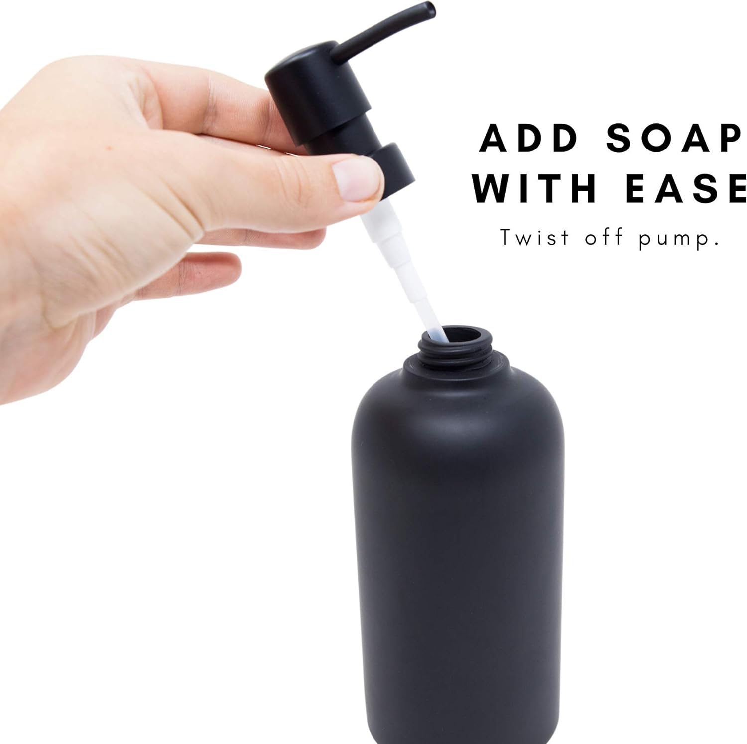 Yew Design Matte Black Soap Dispenser for Bathroom (15oz) Hand Soap Dispenser : Home & Kitchen
