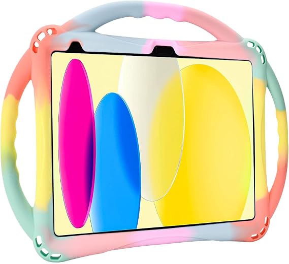 TopEsct Coque Silicone TopEsct Arc-en-Ciel avec Poignée et Lanière