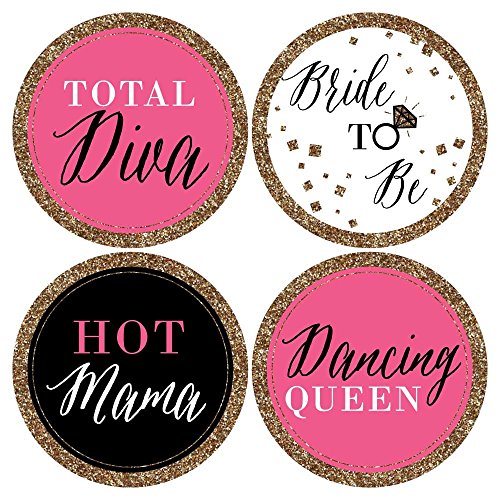 Big Dot of Happiness Girls Night Out - Bachelorette Party Name Tags Badges Sticker Set 12