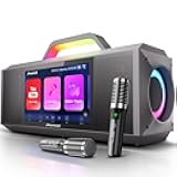 Karaoke Machine with Lyrics Display for Adults Kids, 200W Sound, 10 Inches Touch Screen, 2 Wireless Microphones, Portable Karaoke PA System, Connects to TV for Home, Party, or Backyard