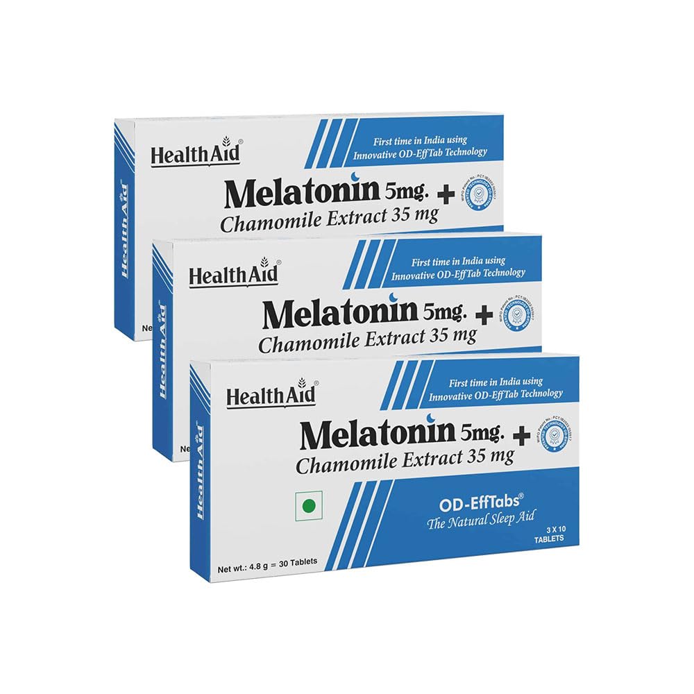 HealthAid Melatonin 5 MG + Chamomile Extract 35 MG Sleeping Aid ...