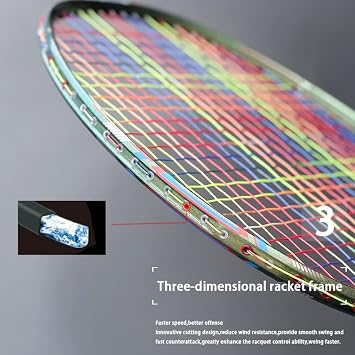 Carbon Fiber Badminton Rackets Strung Professional Training Offensive Racquet Super Light 83G Sports