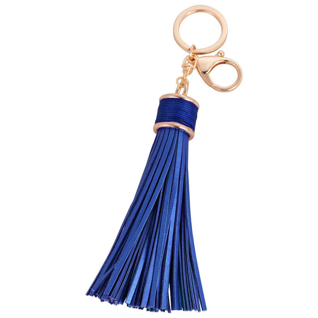 Women Leather Tassels Keychain Car Circle Key Rings Gift Bag Hanging Buckle