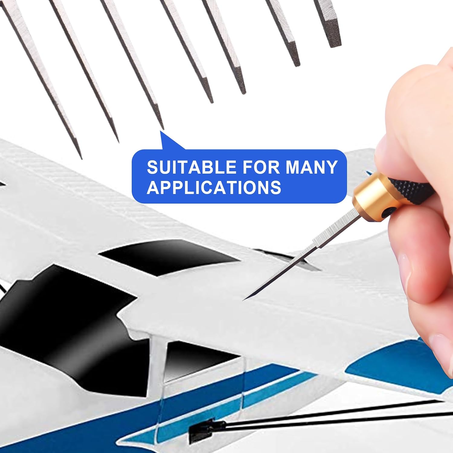 Hobby Knife Blades Set 0.1mm 0.2mm 0.4mm 0.6mm 0.8mm 1.0mm 2.0mm with Handle Hobby Building Tools Craft Set for Basic Model Building, Cutting, Repairing and Fixing