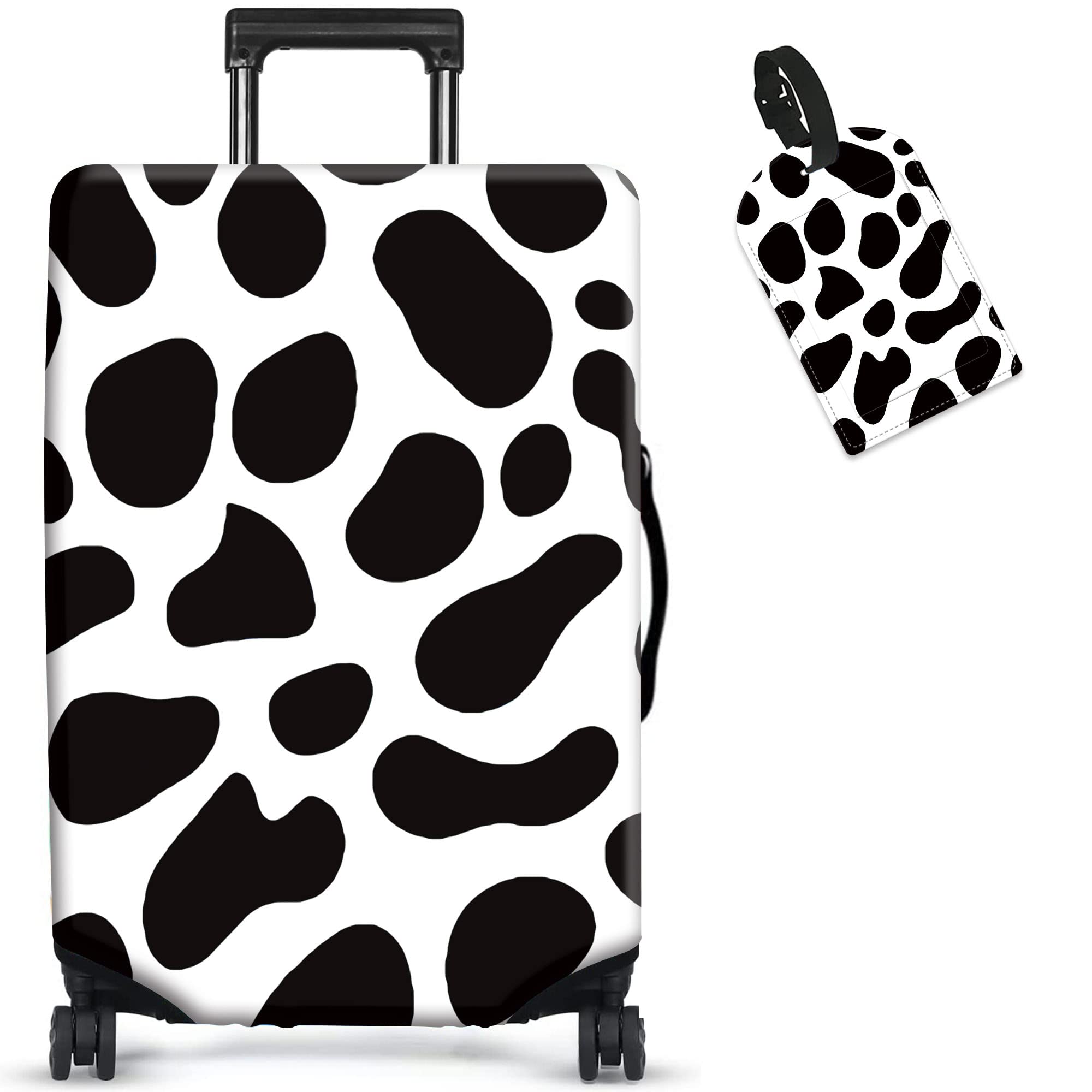 RYUITHDJP Luggage Cover for Suitcase 18-22 Inches, Premium Zipper Close Protect and Personalize Your Luggage - Cow Print
