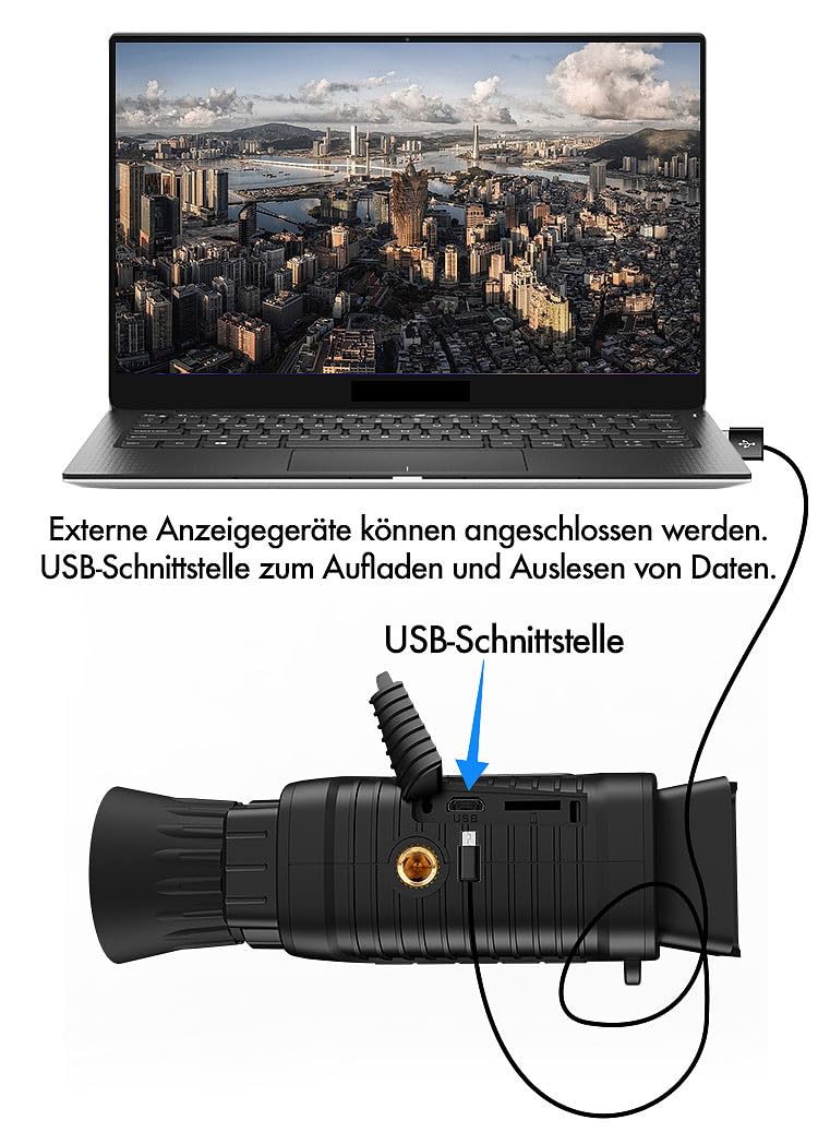 Zavarius Fernrohr: Monokulares Infrarot-Nachtsichtgerät, Sicht bis 300 m, Full-HD-Kamera (Nachtsicht Monokular, Nachtsichtgerät mit Zoom, SD)