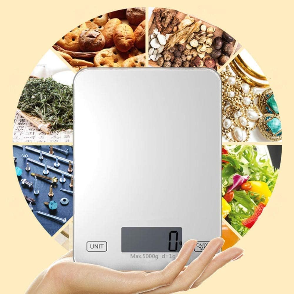 White Kitchen Food Scale Tempered Glass Baking Mini Small 5Kg / 1G Electronic Household Tools