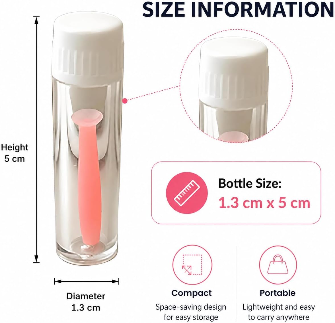 Silicone Contact Lens Remover Tool, Multipurpose Lens Care Accessory，Portable Contact Lens Tweezers Suction Stick Contact Lens Inserter Removal Tool with Case Travel KitPortable Case (Pink)