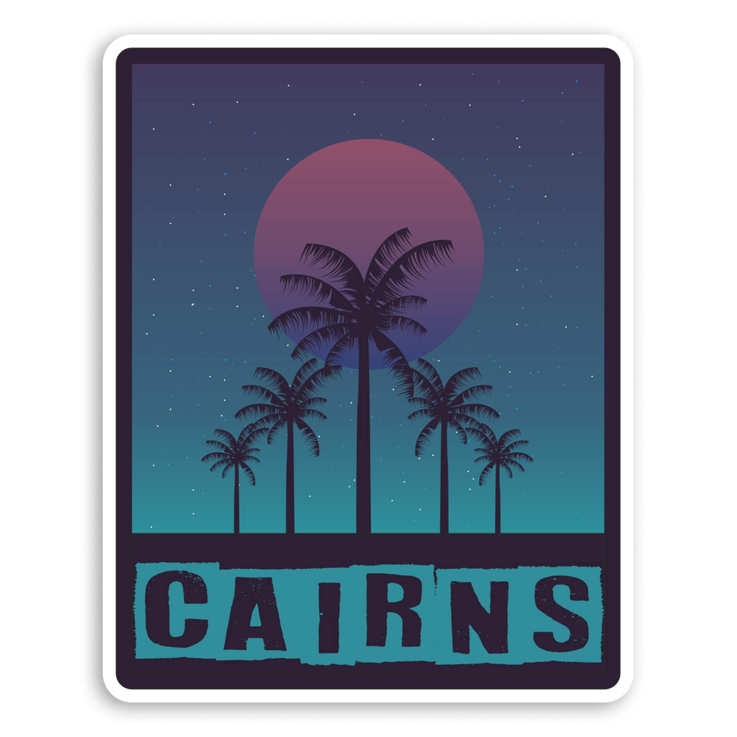Destination Vinyl Ltd Multi 2 X 10Cm Cairns Australia Vinyl Stickers - Surf Travel Luggage Sticker #31879 (10Cm Tall)