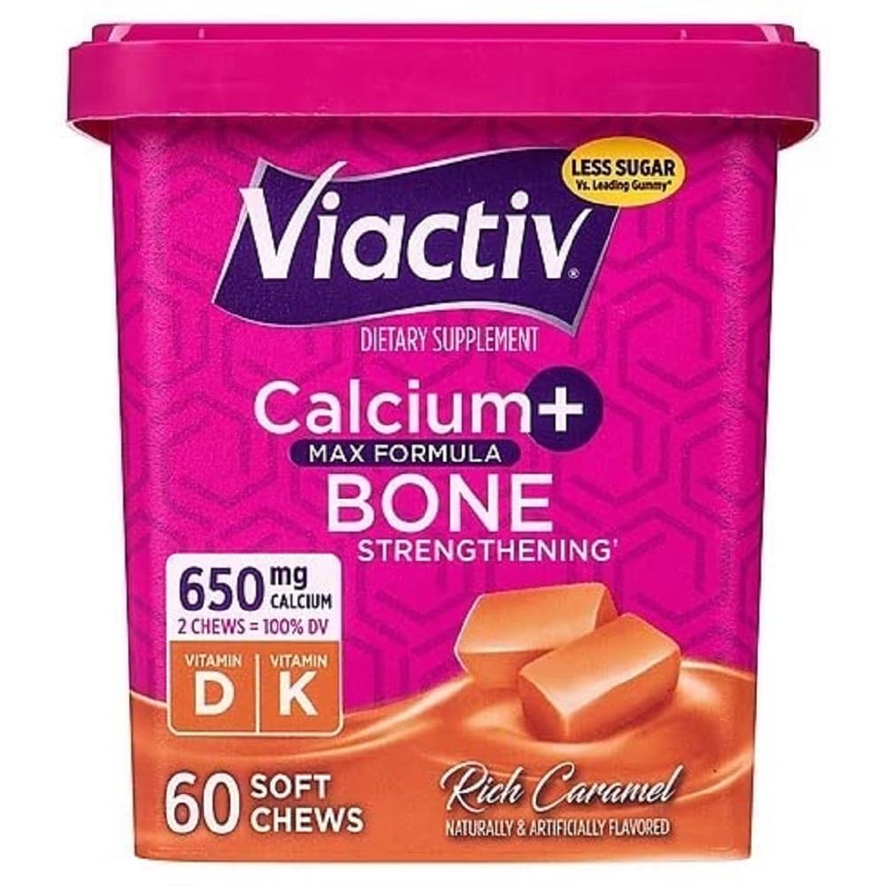 Viactiv Calcium +Vitamin D3 Supplement Soft Chews, Caramel, 60 Chews - Calcium Dietary Supplement for Bone Health 4 Viactiv Calcium +Vitamin D3 Supplement Soft Chews, Caramel, 60 Chews - Calcium Dietary Supplement for Bone Health - Image 2