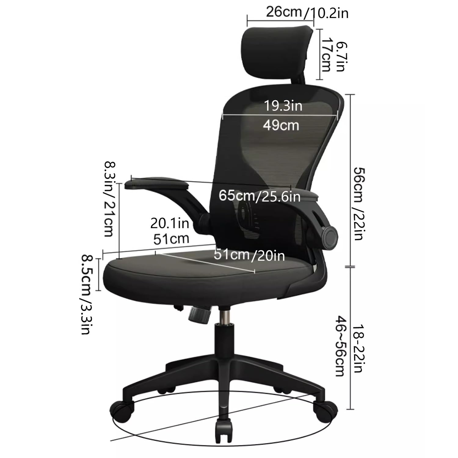 Baics Racings - Sedia da ufficio in stile gaming, con braccioli ribaltabili e supporto lombare, sedia da scrivania con struttura in acciaio, sedie da scrivania con ruote, comoda sedia ergonomica