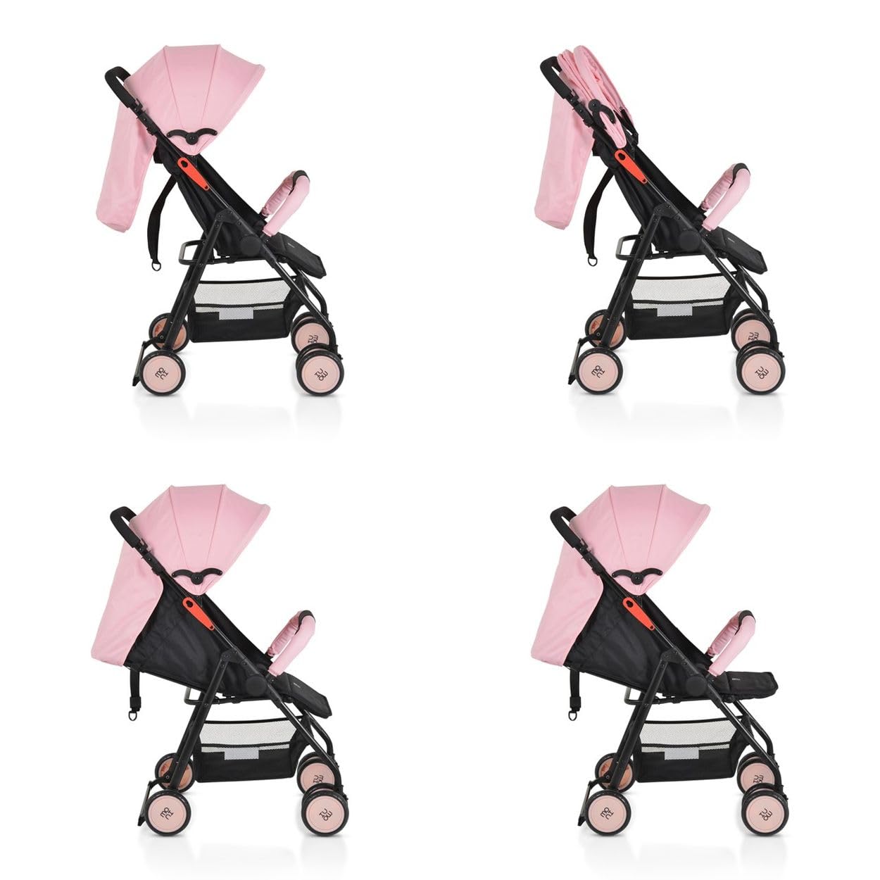 Moni, Poussette, Buggy Capri Pliable, Ceinture de Sécurité, Dossier Règlable, Rose