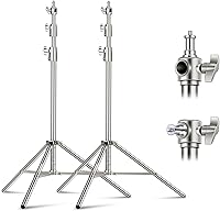 Vista 12 de NEEWER Kit de 2 soportes para luz, 200 cm/79 pulgadas, soporte de trípode resistente de acero inoxidable con adaptador de 1/4" a 3/8" para Softbox